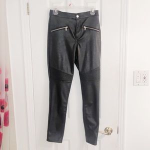 H&M moto style faux leather trousers